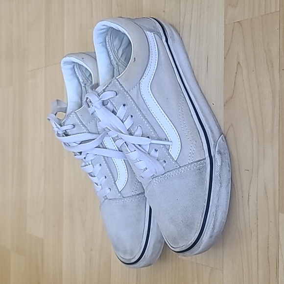 Vans Old Skool Sneakers Womens 7.5 Mens 6 Light Gray / Soft White - Picture 1 of 10